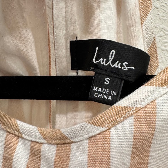 Lulu's Beach Town Bound Ivory Striped Pleated Midi Dress, Size Small, Worn Once! - Picture 7 of 14
